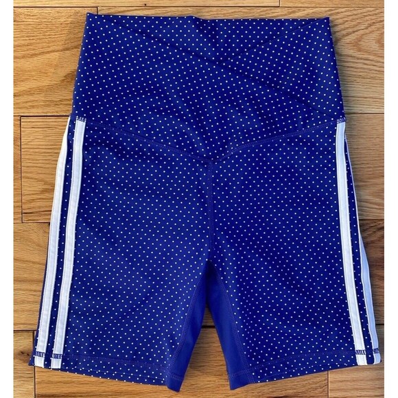 WILO The Label Polka Dot V Waist High Rise Shorts Size Small Royal Blue‎ - Picture 1 of 10